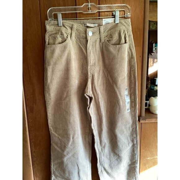 SO Goods For Life Corduroy Pants High Rise Straight Juniors 9 Beige Pockets - Picture 1 of 3